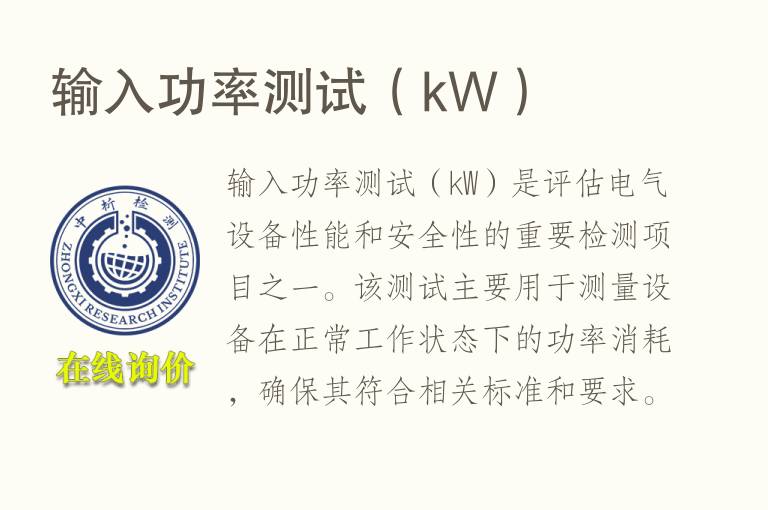 输入功率测试（kW）