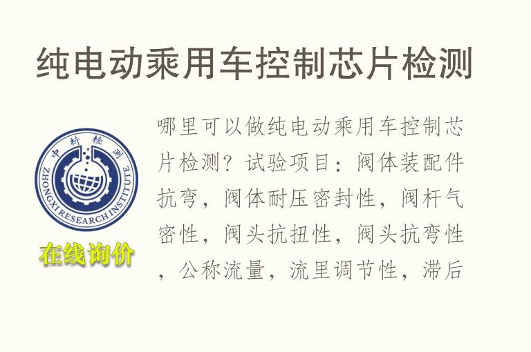 纯电动<font color='red'>乘用车</font>控制芯片检测