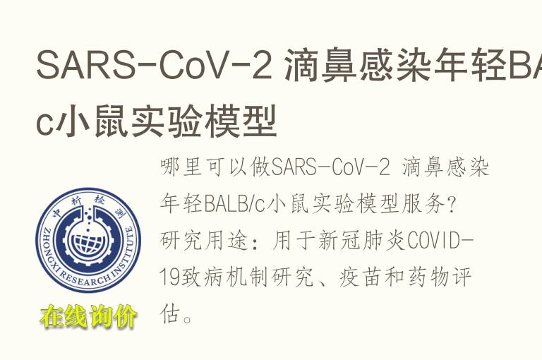 SARS-CoV-2 滴鼻感染年轻BALB/c小鼠<font color='red'>实验</font>模型