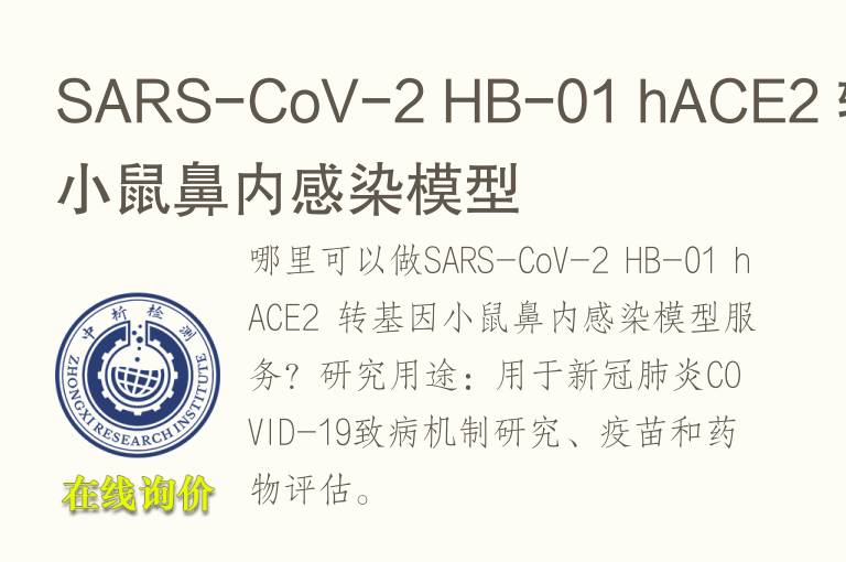 SARS-CoV-2 HB-01 hACE2 转<font color='red'>基因</font>小鼠鼻内感染模型