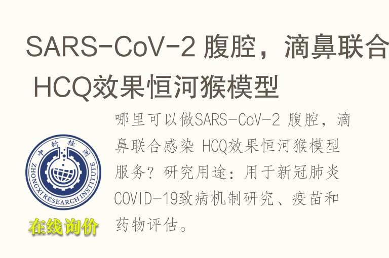 SARS-CoV-2 腹腔，滴鼻联合感染 HCQ效<font color='red'>果</font>恒河猴模型