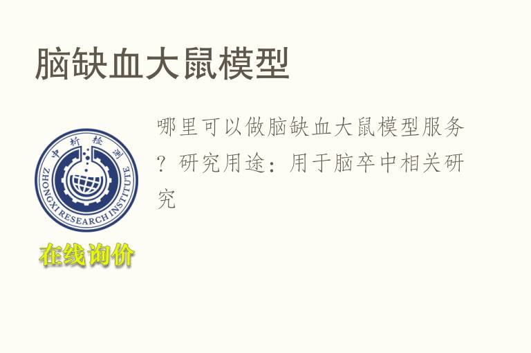 脑缺血<font color='red'>大鼠</font>模型