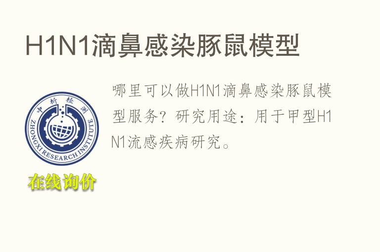 H1N1滴鼻感染<font color='red'>豚鼠</font>模型