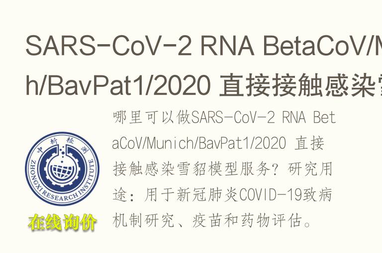 SARS-CoV-2 RNA BetaCoV/Munich/BavPat1/2020 直接接触感染雪貂模型