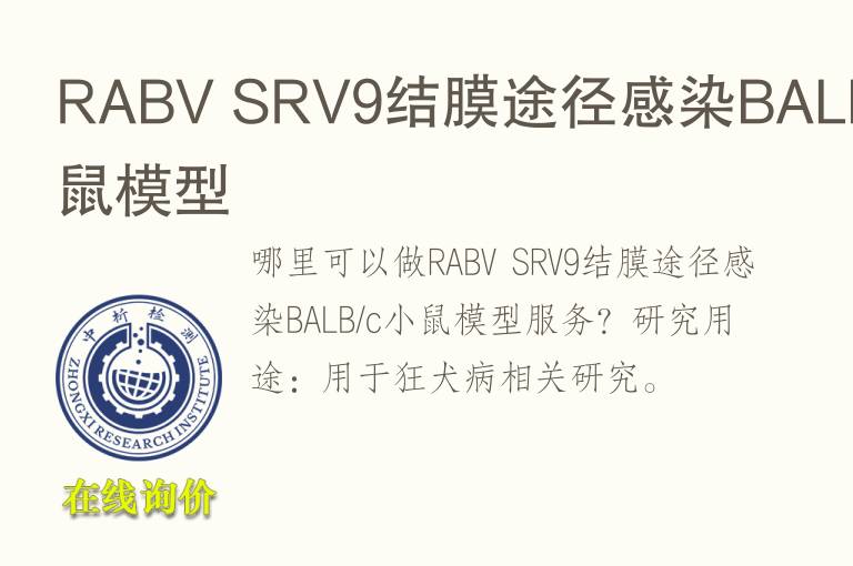 RABV SRV9结膜途径感染BALB/c小鼠模型