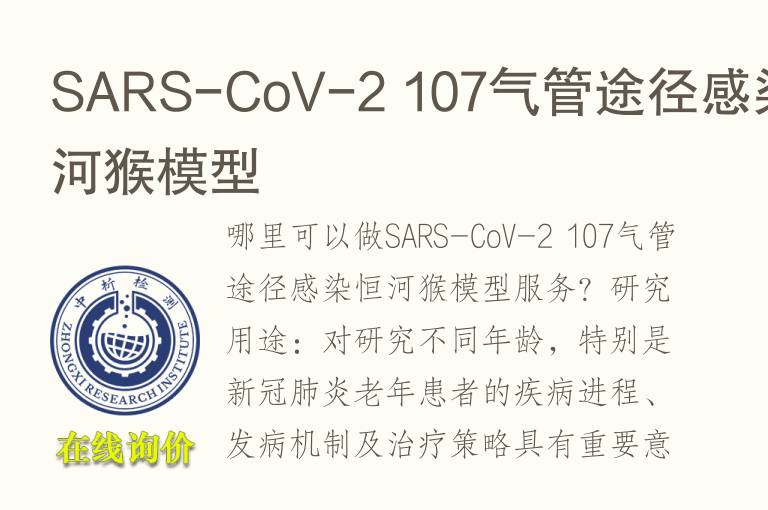 SARS-CoV-2 107气管途径感染恒河猴<font color='red'>模型</font>